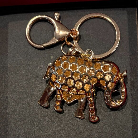 Elephant rhinestone Bag Charm Keychain- NEW - Picture 3 of 3